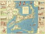 1940 Colonial Craftsman Decorative Map of Cape Cod, Massachusetts