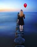 A Girl And Red Balloon by Ata Alishahi