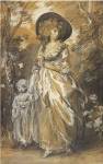 A Lady Walking in a Garden with a Child by Thomas Gainsborough