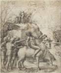A Man Riding a Bull by Antonio Allegri da Correggio