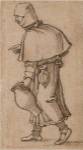 A Peasant Woman Carrying a Jug by Hans sebald Beham