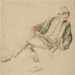 A Seated Peasant by Cornelius Dusart