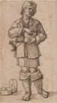 A Young Peasant Holding a Jar by Hans sebald Beham