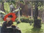 Afternoon in the Cluny Garden, Paris, 1889 by Charles Curran