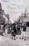 Along the Water Front in Old New York, illustration from 'The Evolution of New York by Howard Pyle