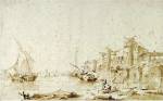 An Imaginary View of a Venetian Lagoon by Francesco Guardi