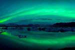 Aurora Borealis or Northern Lights over Jokulsarlon Lagoon, Iceland by Panoramic Images