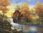 Autumn Sunset At The Old Mill by John Zaccheo