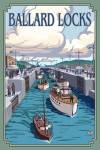 Ballard Locks Boat Ad by Lantern Press