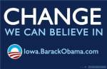 Barack Obama - (Change, Iowa) Campaign Poster