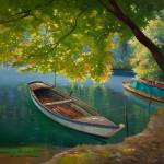Barca sul Fiume by Adriano Galasso