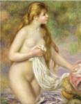 Bather with long hair, c.1895 by Pierre-Auguste Renoir