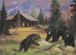 Bears on Logs by Marianne Caroselli