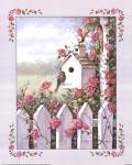 Birdhouse With Roses by Peggy Thatch Sibley