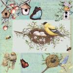 Birds & Bees Color-Blocks Green by Sher Sester