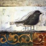 birds on damask II by Patricia Pinto