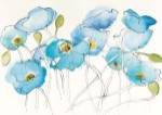 Black Line Poppies III Watercolor by Shirley Novak