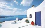 Blue Door with Red Pot by George Meis