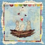 Blue Love Birds Square by Courtney Prahl