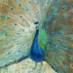 Blue Peacock on Gold by Danhui Nai