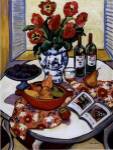 Blue Platter With Plums by Suzanne Etienne