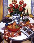 Blue Platter With Plums by Suzanne Etienne