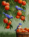 Bluebirds and Peaches by Crista Forest