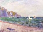 Boats below the Cliffs at Pourville, 1882 by Claude Monet