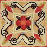 Bohemian Rooster Tile Square I by Daphné Brissonnét
