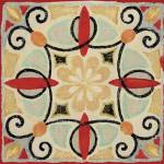 Bohemian Rooster Tile Square II by Daphné Brissonnét