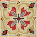 Bohemian Rooster Tile Square III by Daphné Brissonnét