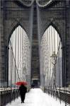 Brooklyn Bridge Meets Red by Michael Cahill