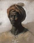 Bust of a Black Man Wearing a Turban, 1826 by Eugene Delacroix
