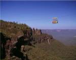 Cable car approaching a cliff, Blue Mountains, Katoomba, New South Wales, Australia