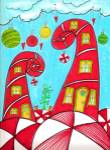 Candy Cane Houses II by Dawn Collins