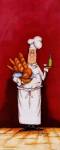 Chef With Bread And Oil by Tracy Flickinger