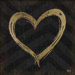 Chevron Sentiments Gold Heart Trio II by Hartworks