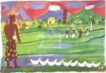 Christopher Corr - Ducks and Monks Size 32x24 by Christopher Corr