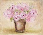 Classic Pink Roses And Hydrangeas by Antonette Bowman