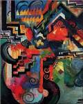 Colored composition (Hommage a? Sebastin Johann Bach) by Auguste Macke
