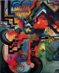 Colored composition (Hommage a? Sebastin Johann Bach) by Auguste Macke
