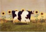 Cow With Sunflowers by Thomas LaDuke