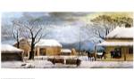 Currier and Ives - Home, Thanksgiving Size 28x16 by Currier and Ives