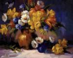 Daffodils Day Lillies by Maxine Johnston