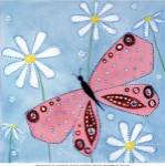 Daisies and butterflies I - mini by Liz Clay