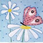 Daisies and Butterflies II - mini by Liz Clay