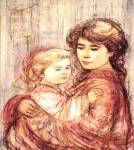 Edna Hibel - Cora and Linda Size 12x19 by Edna Hibel