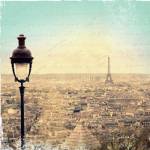 Eiffel Landscape Letter Blue I by Sue Schlabach
