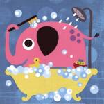 Elephant in Bathtub by Nancy Lee