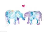 Elephants in Love by Green Girl Canvas